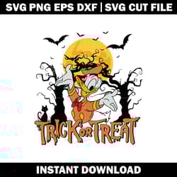trick or treat donald duck svg, duck svg, disney halloween svg, logo shirt svg, digital file svg, instant download.