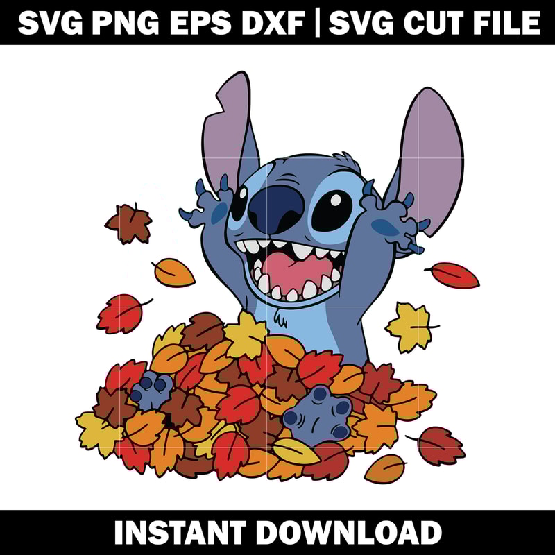 Stitch autumn svg
