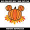 pumpkin mickey and leaves svg