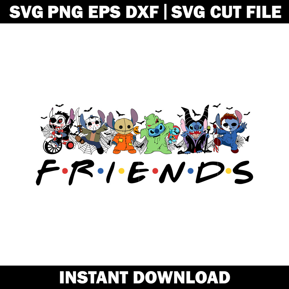 Halloween stitch and friends svg