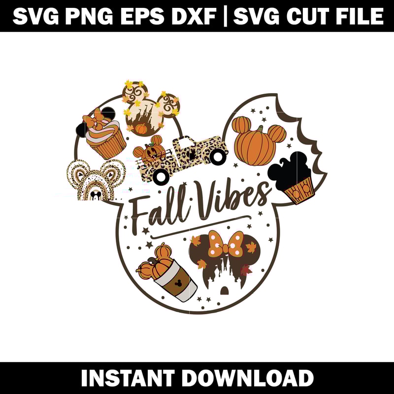 Halloween fall vibes disney svg