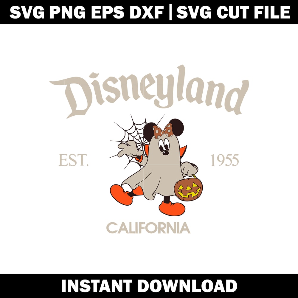 Disney land mickey girl ghost svg