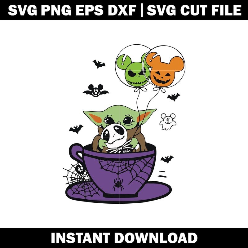 Cup of yoda tea halloween svg