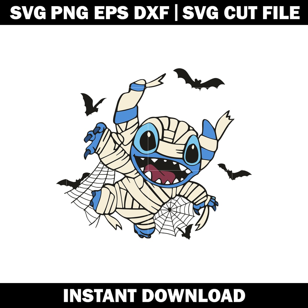 Stitch Mummy Pumpkin Halloween svg