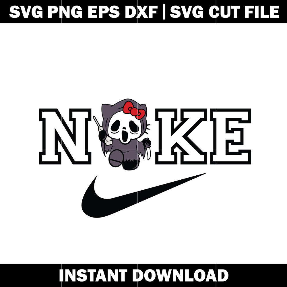 Nike Hello Kitty Ghostface svg