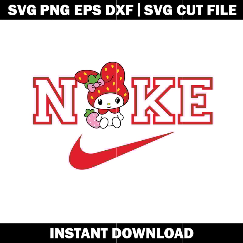 My Melody strawberry nike svg