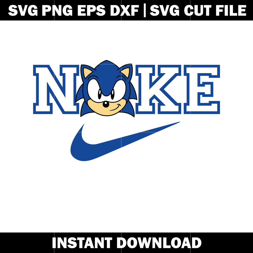 Nike sonic the hedgehog head svg