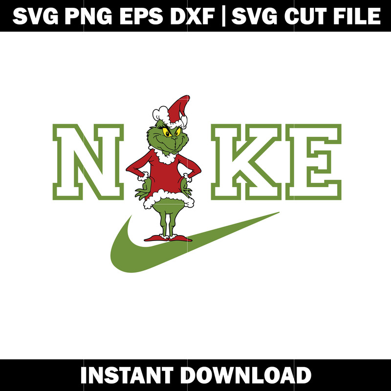 Nike grinch christmas svg