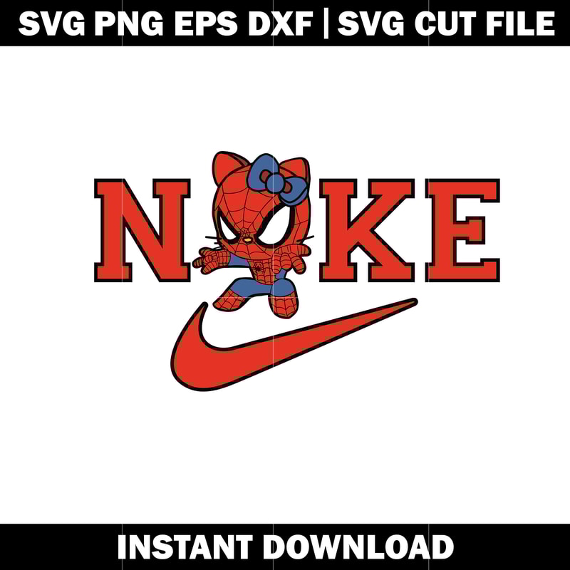 Hello kitty spider man nike svg
