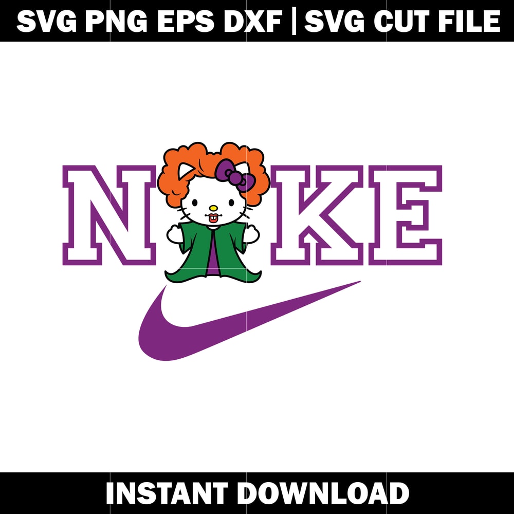 Hello Kitty Hocus Pocus nike svg