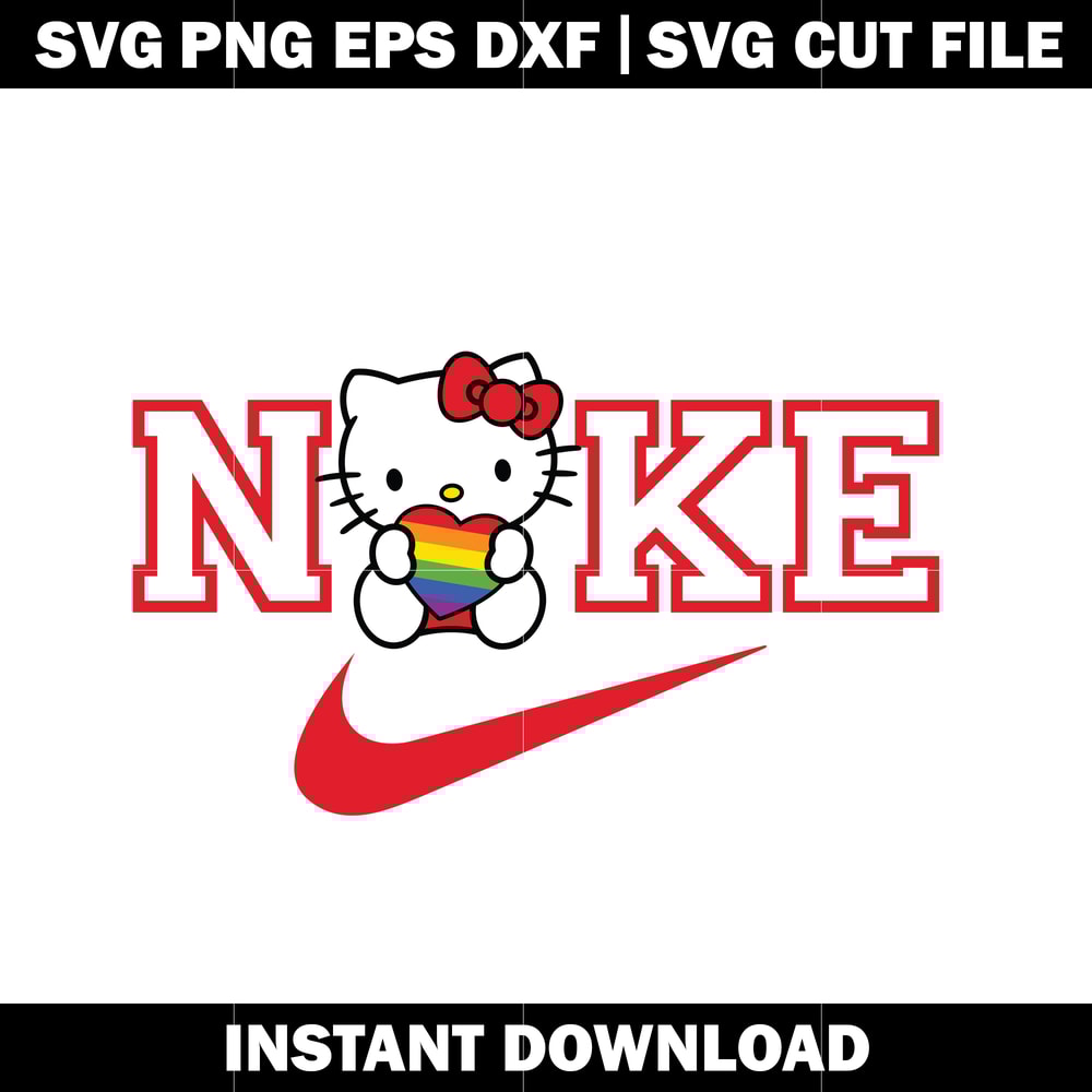 Hello Kitty Pride Heart nike svg