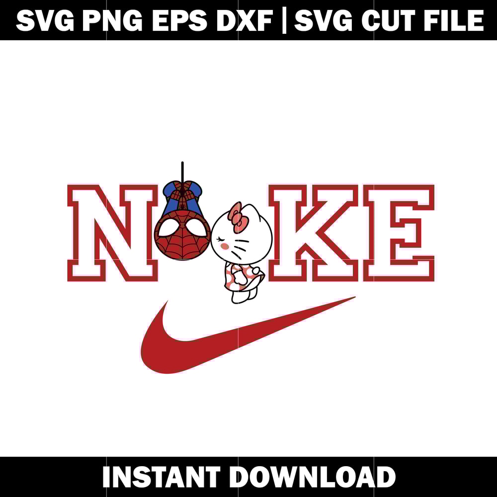 Hello Kitty * spider man nike svg