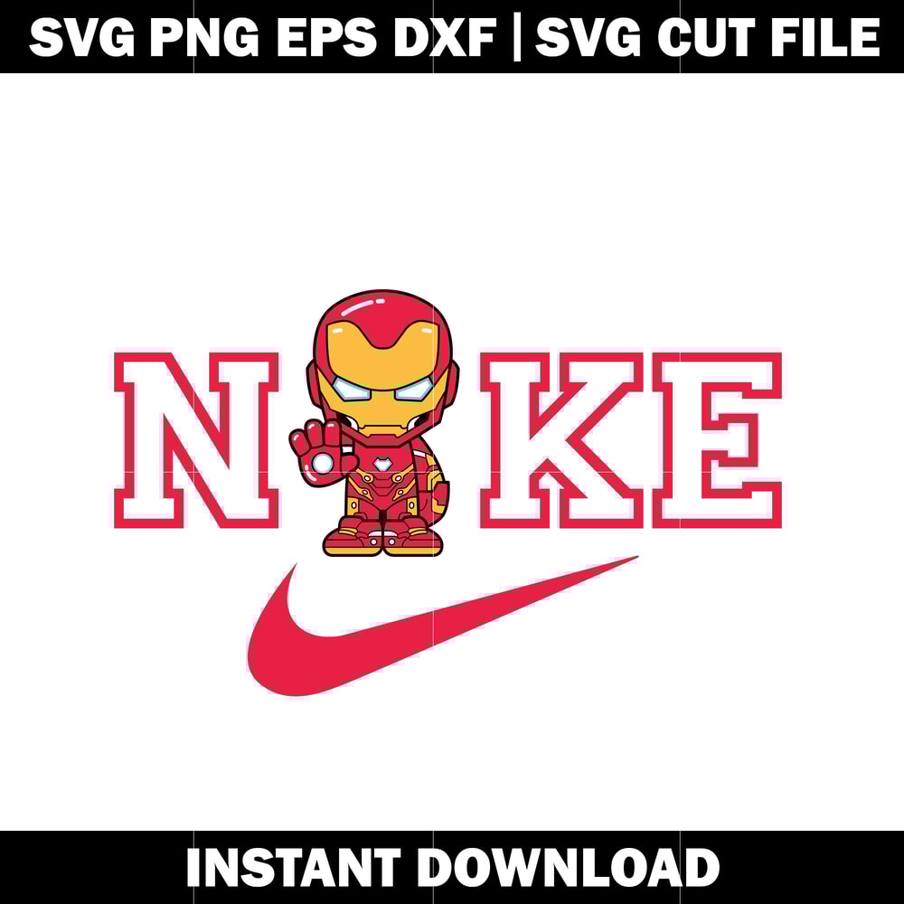 Marvel Iron Man Chibi nike svg