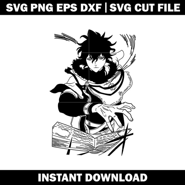 Black Clover Yuno Svg, Black Clover svg, Anime svg, logo shi | Inspire ...