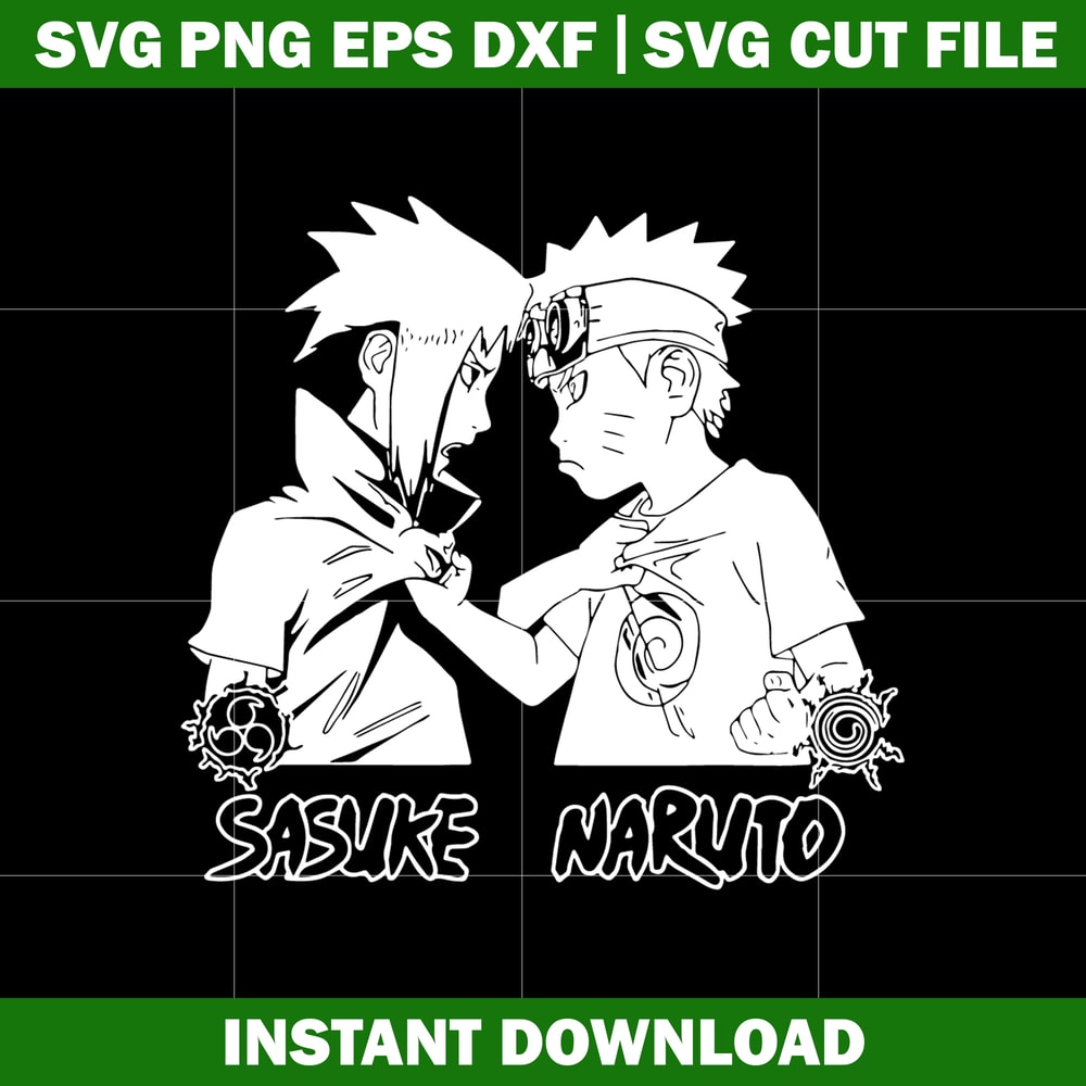 Naruto vs Sasuke anime Svg