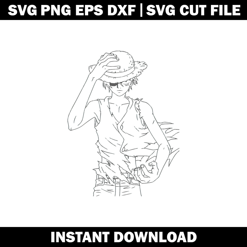 Cartoon one piece monkey D.luffy svg