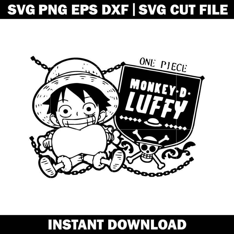 One Piece Monkey D Luffy Chibi svg