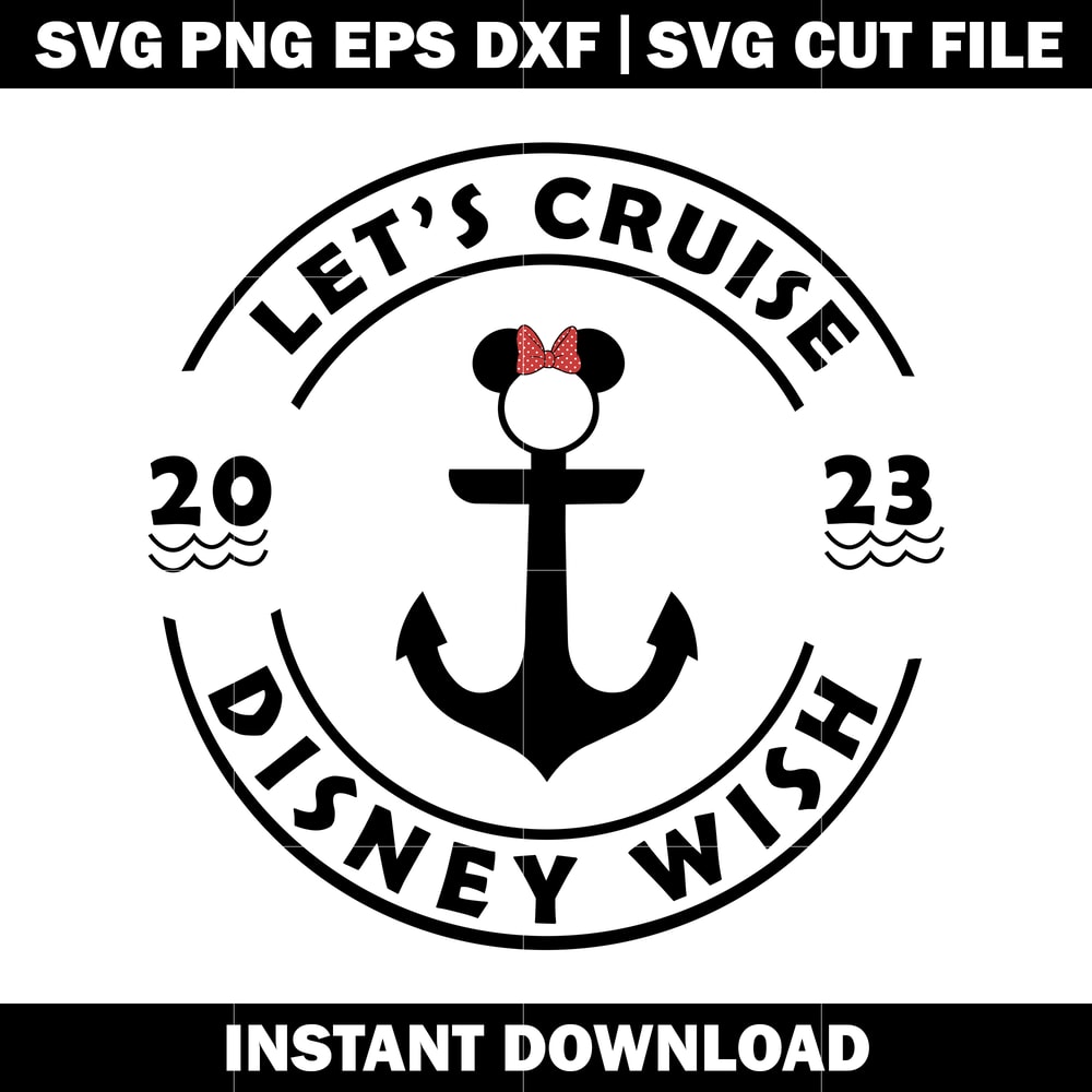 Girl minnie mouse Anchor vacation svg