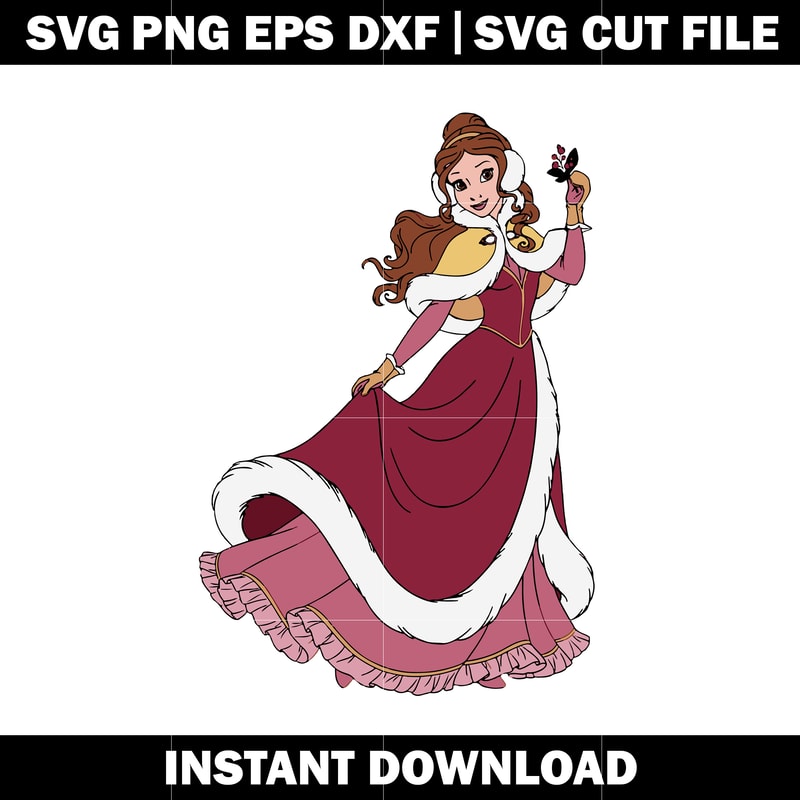 princess Belle clipart disney vacation svg
