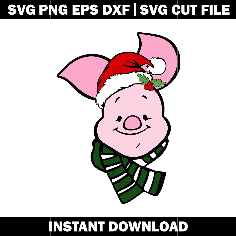 Piglet Christmas Svg