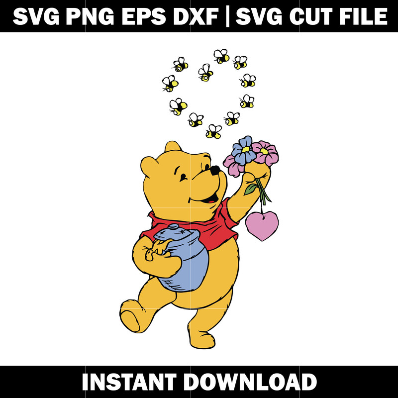 Winnie The Pooh Valentine svg