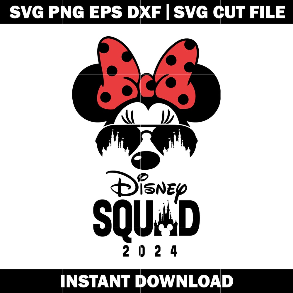 Minnie Mouse Squad With Sunglasses and Castle svg
