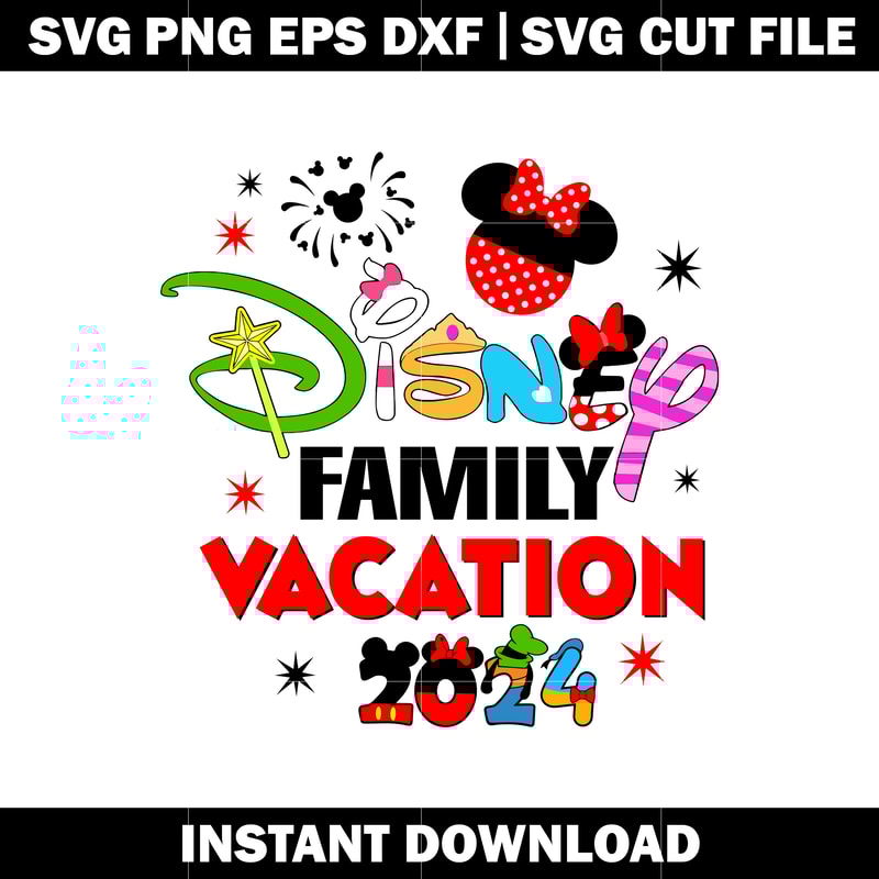 Minnie friends disney family vacation cartoon svg