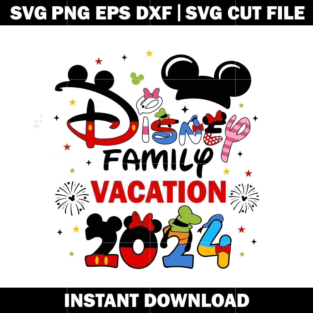 Mickey mouse disney family vacation cartoon svg