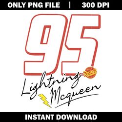lightning mcqueen 95 cartoon png, disney vacation png, logo design png, digital file, instant download.