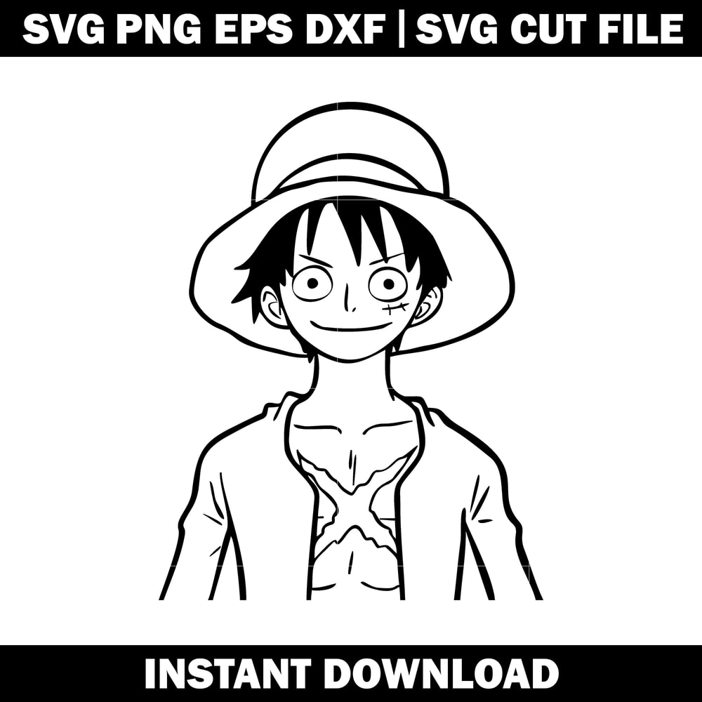 How to Draw Monkey D. Luffy's Face Svg