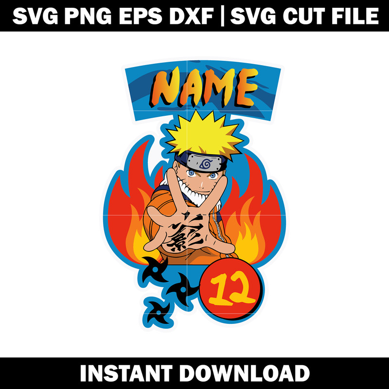 Naruto birthday cake topper svg