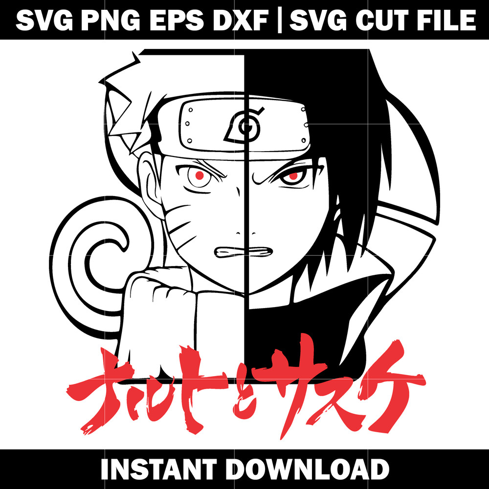 Sasuke and Naruto svg