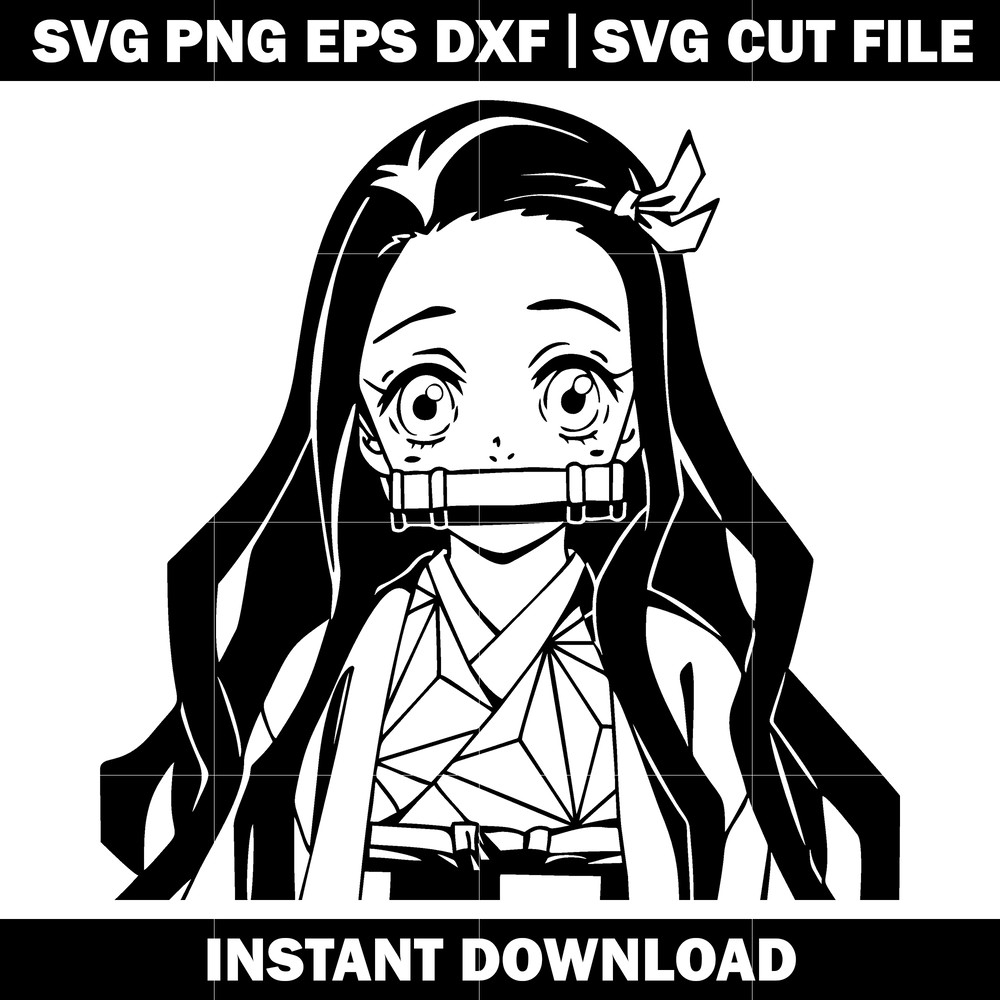 Nezuko Cute Demon girl anime svg