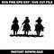 Three cowboys silhouette Svg