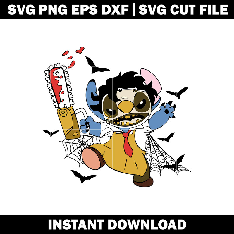 Stitch X Leatherface svg