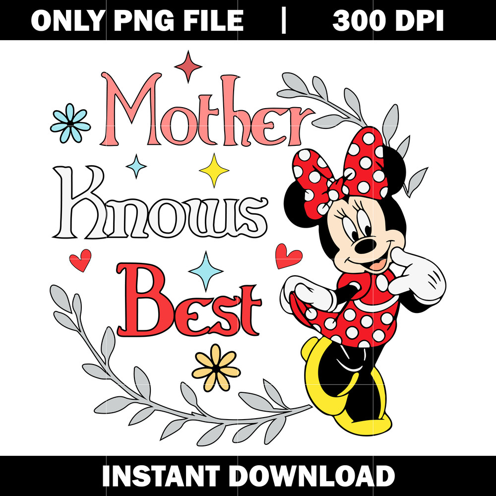 Minnie Mouse Mother Knows Best svg