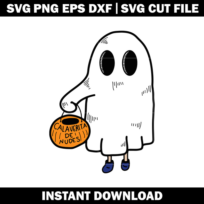 Boo Ghost Calaverita De Nudes svg