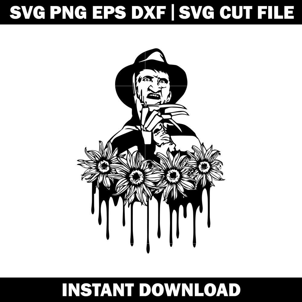 freddy krueger flower svg