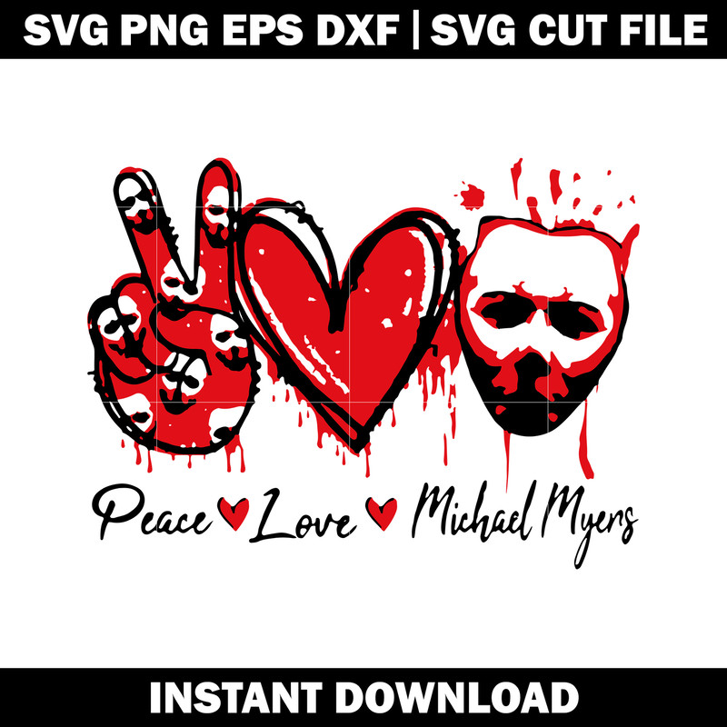 Peace Love Michael Myers svg