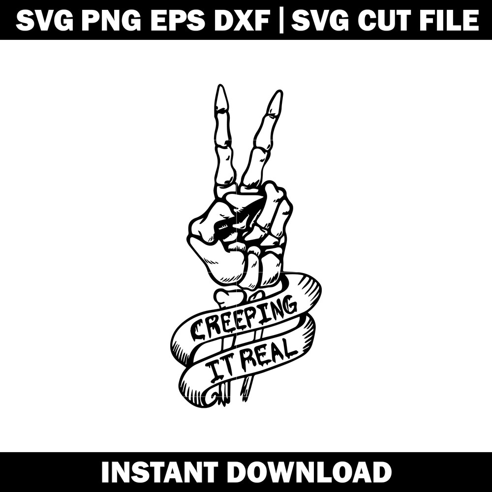 Peace Hand Skeleton logo svg