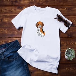 beagle with middle finger pocket shirt
