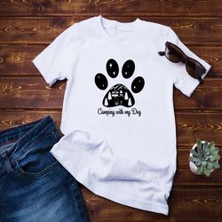 camping with dog mug shirt