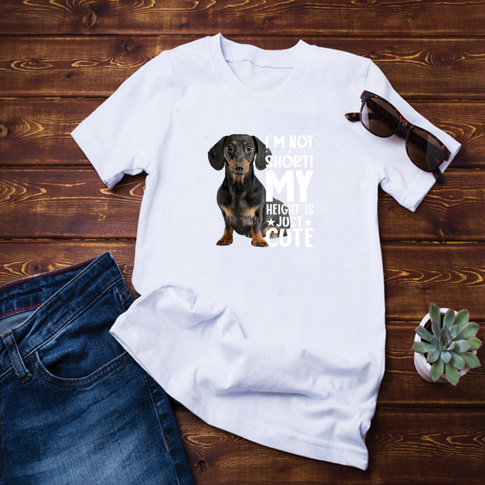 Dachshund My Height Shirt.png