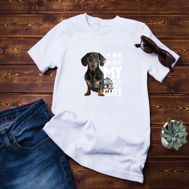 Dachshund My Height Shirt.png