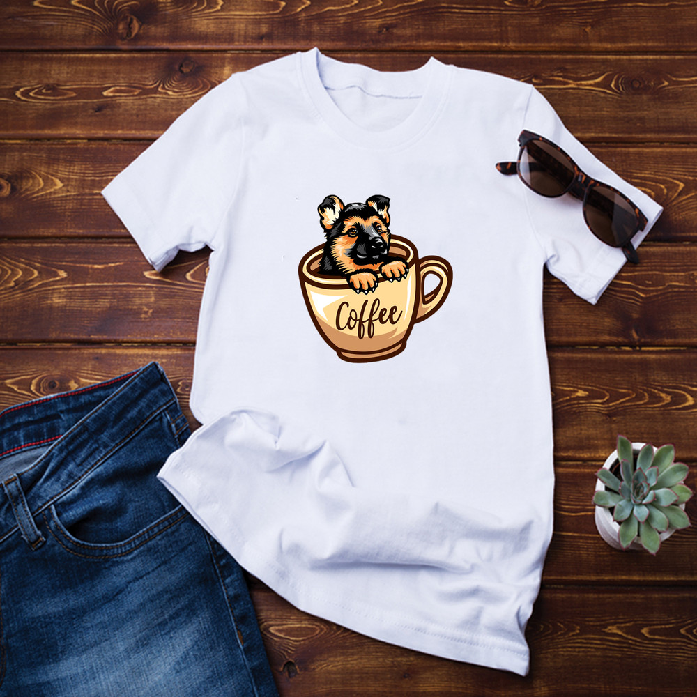 German Shepherd Black Portrait Head Vector Design Classic Shirt.png