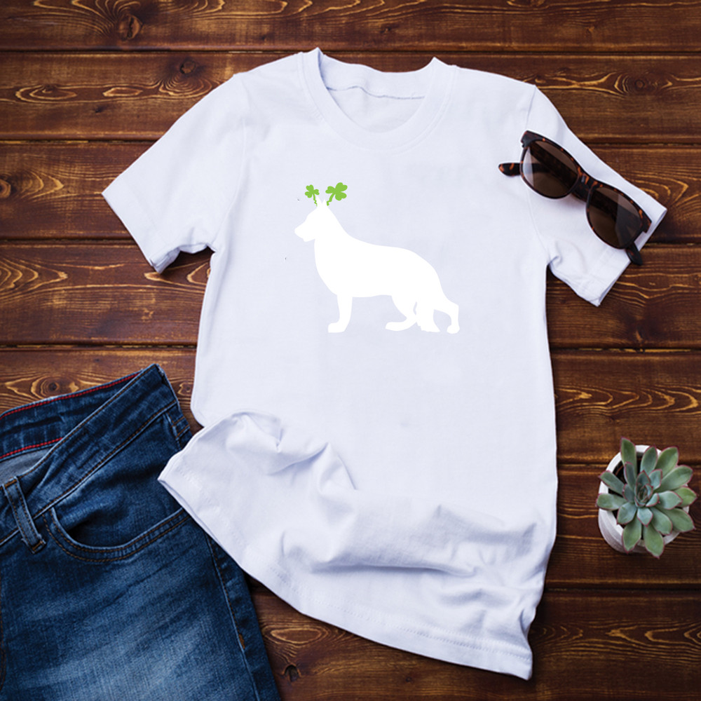 German Shepherd St Patrick's Day Shamrock Dog Shirt.png