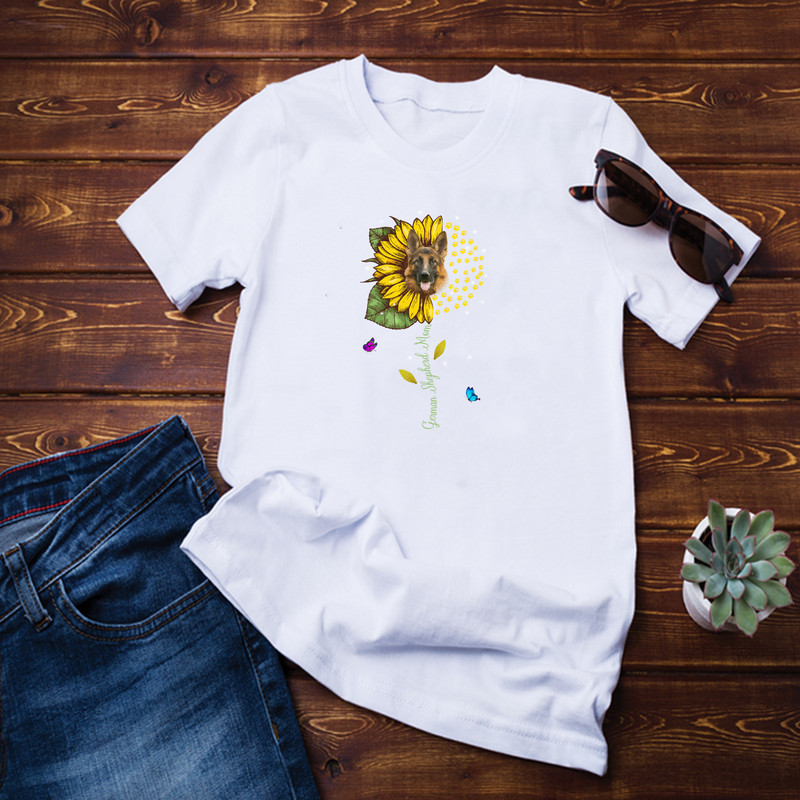 Womens Sunflower German Shepherd Mom Dog Lover Gifts T-Shirt.png