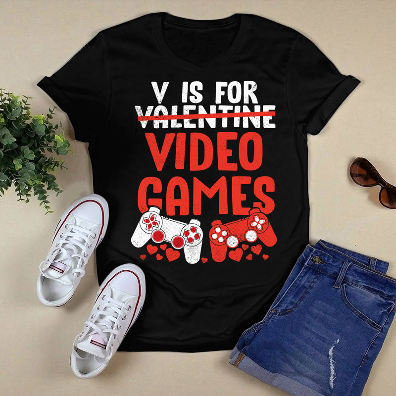Is For Valentine Video Game Shirt.png