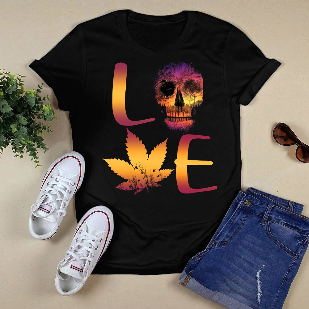 Love Skull And Cannabis T-shirt.png