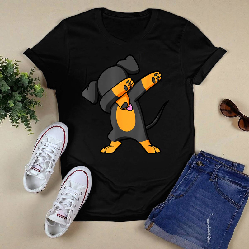Funny Wiener Dog Dabbing Dachshund Dab T-Shirt.png